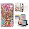 STENES Bling Wallet Phone Case Compatible with Moto G Play 2021 - Stylish - 3D Handmade Snow Girls High Heel Flowers Leather Cover with Screen Protector [2 Pack] - Pink view 1