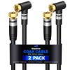 Maximm RG6 COAXIAL Cable with 90 Angled Connector - 3ft / Black / 2 Pack - Triple Shielded, Non-Oxygen Copper Cable Wire for TV, Internet & More - Flexible Coax Cable Cord view 1