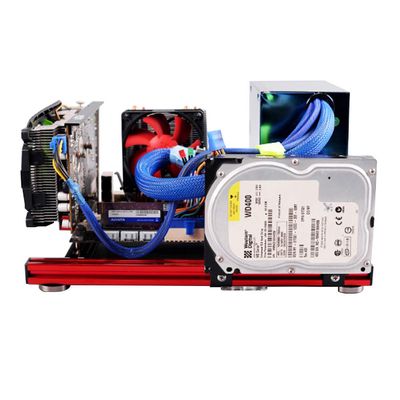 Liyeehao ITX Case, Mini Open Aluminum Frame, Lightweight PC Home for Large Power Supply Computer