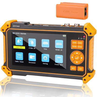 WSDCAM 5 inch TFT-LCD Screen CCTV Camera Tester Monitor Support 4K 8MP CVI TVI AHD SDI CVBS Analog Camera, Support HDMI in VGA in PTZ Control/DC12V Power Output/UTP Cable Tester, 3200-Plus