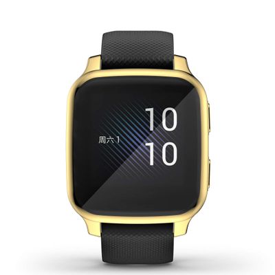 BabyValley Case Compatible with Garmin Venu Sq All-Around Case Screen Protector Soft TPU Plated Protective Cover Shockproof Bumper Shell for Venu Sq (Gold)