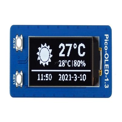 1.3 inch OLED Display Module for Raspberry Pi Pico Resolution 64128 Interface SPI/I2C 3.3V @XYGStudy (Pico-OLED-1.3)