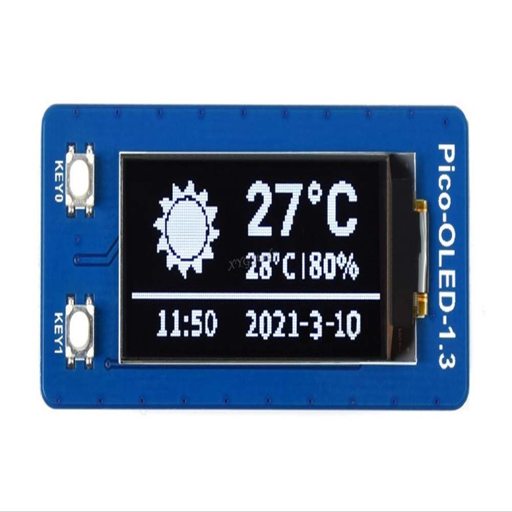 1.3 inch OLED Display Module for Raspberry Pi Pico Resolution 64128 Interface SPI/I2C 3.3V @XYGStudy (Pico-OLED-1.3)