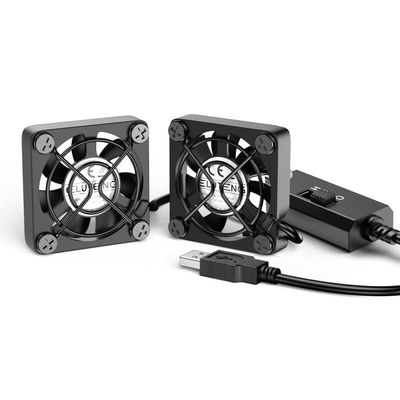 ELUTENG Dual 40mm USB Fan with 3 Speeds Adjustable 5V PC Fan Max 5500RPM 40mm * 40mm * 25mm Mini Case Fan Quiet Computer Fan Compatible for PC, TV Box, Router, Xbox, PlayStation