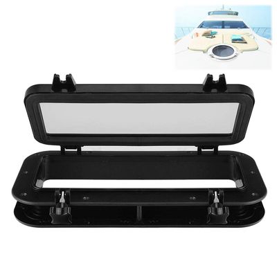 FFYUE Portable Yachts Ships Motorhome Porthole Skylights, Durable ABS Tempered Glass Window, Decorative Window Watertight Window,Black