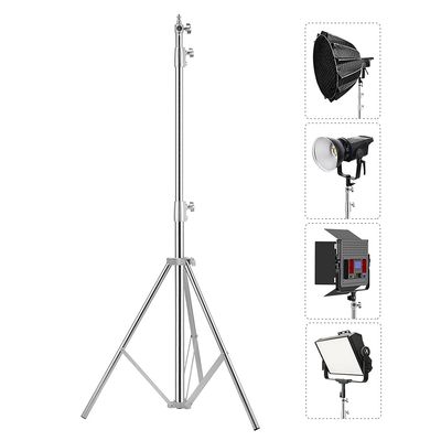 Stainless Steel Photography Video Tripod Stand, Spring Cushioned Heavy Duty Tripod Stand, 9.5ft/2.8m, Universal Adapter for Photography Studio Monolight Reflector Portrait