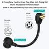 Eversimpleinc 3 Prong to 4 Prong Dryer Plug Adapter, Connects 3-Prong Old Dryer to 4 Prong New Dryer Receptacle, NEMA 14-30P to 10-30R 4-Prong Dryer Outlet Adapter, 30A 125/250V, STW 10AWG view 3