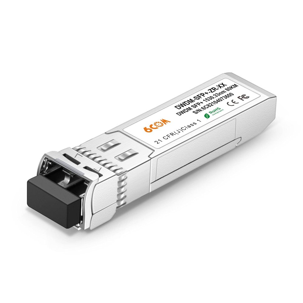 6COMGIGA 10G DWDM SFP+ 1538.98nm 80km DOM LC SMF Transceiver Module for Cisco C48 DWDM-SFP10G-38.98