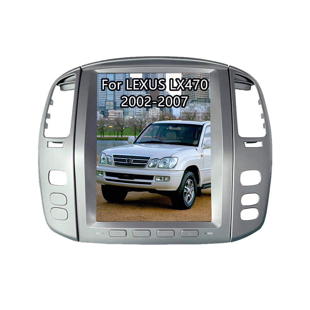 ZWNAV 12.1 inch Touch Screen Tesla Style Android Radio for Lexus LX470 2002 2003 2004 2005 2006 2007 Car Stereo Upgrade Head Unit Replacement GPS Navigation Video Multimedia (Silver 4GB+128GB)