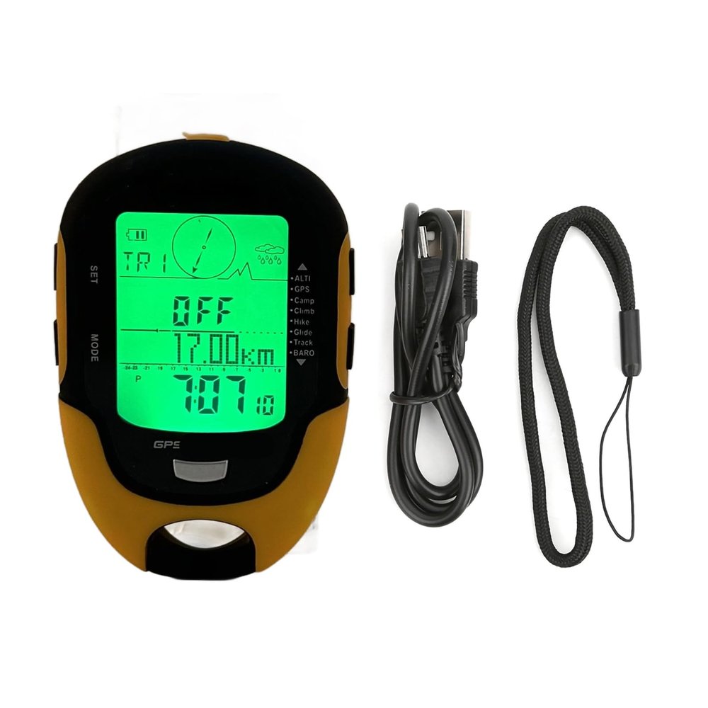 Handheld Altimeter, Portable Digital Navigation GPS with Outdoor Temperature Meter, Compact Elevation Tracker, for Hikers Campers Travelers Backpacking Fishing Adventures