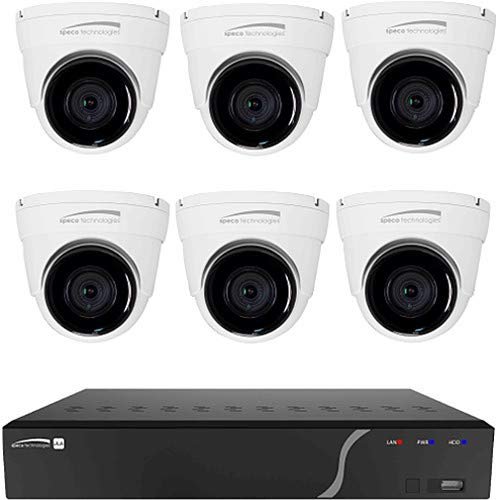 SPECO Technologies ZIPK8T2 8-Channel 5MP NVR with 2TB HDD & 6 x 5MP Outdoor Network Turret Cameras, 2.8mm Lens