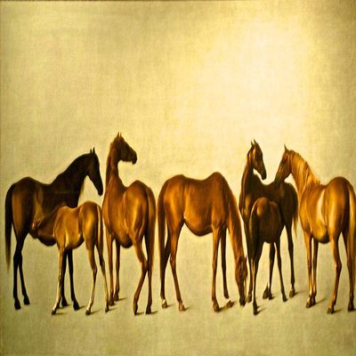 Mares and Foals : George Stubbs : 1762 : Archival Quality Art Print