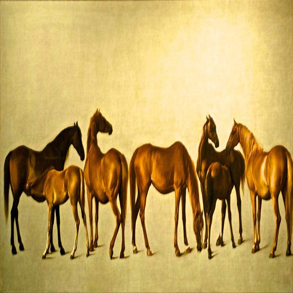 Mares and Foals : George Stubbs : 1762 : Archival Quality Art Print