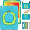 360 Degree Rotating Bracket iPad Air3 Pro10.5 case with Shoulder Strap & Pencil Holder & Handle Shockproof and dustproof Child Protection Cover (iPadPro10.5/Air3, Light Blue Lime) view 1