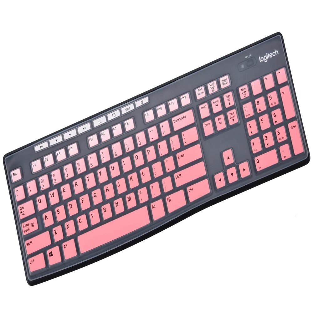 Keyboard Cover for Logitech MK370 MK295 MK270 K270 Keyboard, Logitech MK370 MK270 K270 Keyboard Skin Protector - Gradual Pink