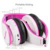 BESTGOT Kids Headphones Bluetooth, BT6002 Wireless Headphones for Kids Child Volume Limited 85/110dB for School Foldable Headset for 60 Hours PC/Phone/Tablets/TV (White/Pink) view 2