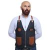 FLAMIA & JABZ Vest Style Apron for professional barber, hairdresser & hairstylist (Black) view 1