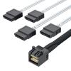 10Gtek MiniSAS HD SFF-8643 Breakout to 4xSATA Cable, for Server JBOD/Storage Tray & SAS RAID Controller Compatibility, 0.5m(1.6ft) view 1