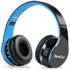 BESTGOT Kids Headphones Bluetooth, BT6002 Wireless Headphones for Kids Child Volume Limited 85/110dB for School Foldable Headset for 60 Hours PC/Phone/Tablets/TV (Black/Blue) view 2