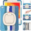 360 Degree Rotating Bracket iPad Air3 Pro10.5 case with Shoulder Strap & Pencil Holder & Handle Shockproof and dustproof Child Protection Cover (iPadPro10.5/Air3, Colourful Blue) view 1