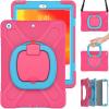 360 Degree Rotating Bracket iPad Air3 Pro10.5 case with Shoulder Strap & Pencil Holder & Handle Shockproof and dustproof Child Protection Cover (iPadPro10.5/Air3, Rose red+Blue) view 1