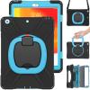 360 Degree Rotating Bracket iPad Air3 Pro10.5 case with Shoulder Strap & Pencil Holder & Handle Shockproof and dustproof Child Protection Cover (iPadPro10.5/Air3, Black+Blue) view 1