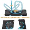 360 Degree Rotating Bracket iPad Air3 Pro10.5 case with Shoulder Strap & Pencil Holder & Handle Shockproof and dustproof Child Protection Cover (iPadPro10.5/Air3, Black+Blue) view 4