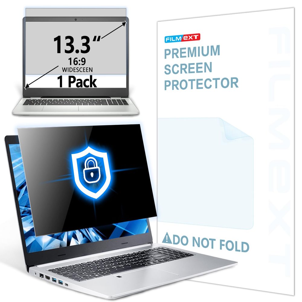 FILMEXT Laptop Privacy Screen 13.3", Privacy Screen Filter for Laptop 13.3" Asus/ 13.3" Acer/13.3 HP/Dell/Toshiba 16:9, Anti-Spy,Anti-Glare,Blocks 99% UV & Blue Light -Matte Privacy Screen Protector
