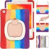 360 Degree Rotating Bracket iPad Air3 Pro10.5 case with Shoulder Strap & Pencil Holder & Handle Shockproof and dustproof Child Protection Cover (iPadPro10.5/Air3, Colourful Red) view 1