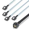 10Gtek MiniSAS HD SFF-8643 Breakout to 4xSATA Cable, for Server JBOD/Storage Tray & SAS RAID Controller Compatibility, 1m(3.3ft) view 2