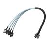10Gtek MiniSAS HD SFF-8643 Breakout to 4xSATA Cable, for Server JBOD/Storage Tray & SAS RAID Controller Compatibility, 0.75~0.8m(2.46~2.62ft) view 3