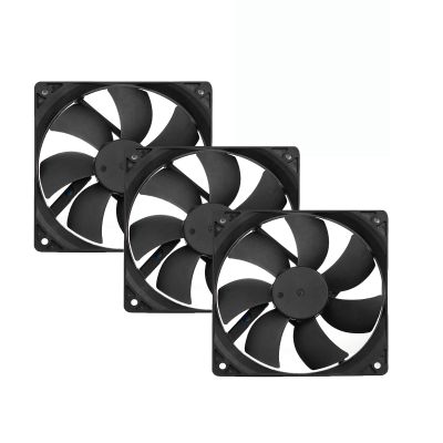 120mm 12V PC Case Fans 3-Pack - 4Pin 4 Wire Square PWM Fan with 800-2200RPM, 40-75CFM for Mining Rig Cooling, Computer Case & CPU Cooler
