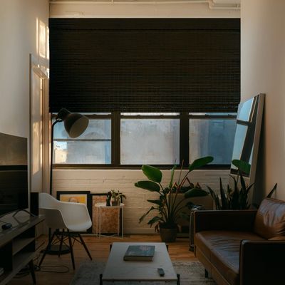 MOOD Custom Bamboo Shades | Rustic | Cordless Bamboo Roman Shades for Windows and Doors (Natural Woven) | Rustic Coffee (Great Privacy) | Custom Size