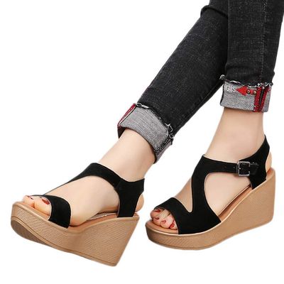 ZBYY Women's Platform Sandals Fish Mouth Wedge Ankle Strap Open Toe Sandals Comfy Summer Beach Travel Slip on Shoes