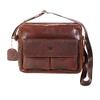 Adam Burk Leather Laptop Messenger Portfolio Shoulder Travel Bag Brown Back to 18ABP11BR view 1