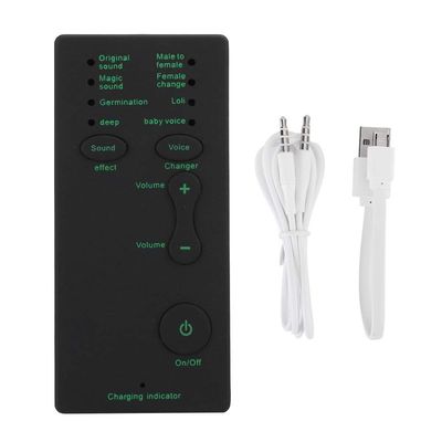 BTER Mini Voice Changer Device, Handheld Voice Changer Sound Card with 7 Sound Effects, Portable Male to Female Sound Effects Machine for Gaming, Streaming, Recording, Broadcasting and Chatting