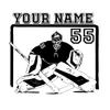 Goalie Hockey Player Personalized Wall Decal - Choose Your Name and Number Custom Goalie Player Jerseys Sport Vinyl Sticker Decor Kids Bedroom Des-4 view 2