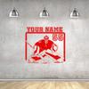 Goalie Hockey Player Personalized Wall Decal - Choose Your Name and Number Custom Goalie Player Jerseys Sport Vinyl Sticker Decor Kids Bedroom Des-4 view 3