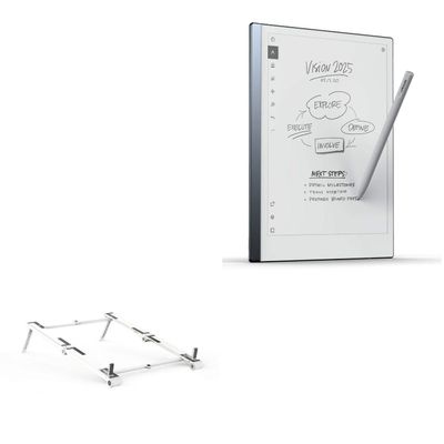 BoxWave Stand and Mount Compatible with Remarkable 2 - Pocket Aluminum Stand 3-in-1, Portable Multi Angle Viewing Riser - Metallic Silver
