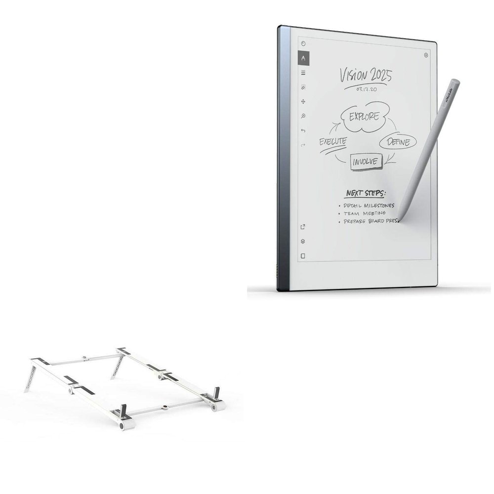 BoxWave Stand and Mount Compatible with Remarkable 2 - Pocket Aluminum Stand 3-in-1, Portable Multi Angle Viewing Riser - Metallic Silver