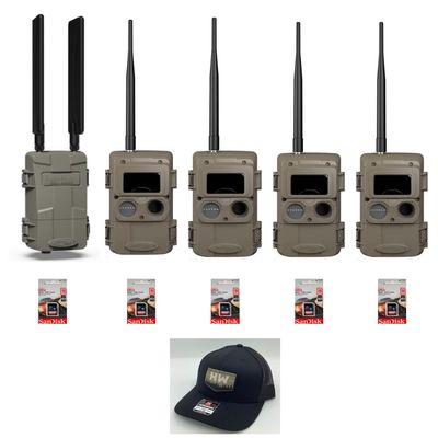 Cuddeback Cuddelink 1 L Series Home Cellular Unit Powered by Verizon or AT&T 4 Long Range IR Cameras L Series 5 16GB SD Cards 1 Hat New