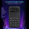 Mini Voice Changer Device, Handheld Voice Changer Sound Card with 8 Sound Effects/12 Voice Beautification/K Song Function, Portable Male to Female Sound Effects Machine for Mobile Phone, Computer view 2