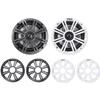 Kicker 45KM654 6.5 Inch Marine Coaxial Boat Speakers with Black and White Grilles, Pair, 4-Ohm, 195 Max Watts (Renewed) view 1