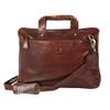 Adam Burk Leather Laptop Messenger Portfolio Shoulder Travel Bag Brown Back to 18ABP5BR view 1