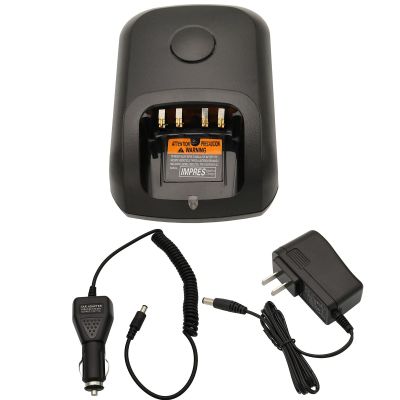 Desktop Charger DC 12V/24V Car Charger Compatible with Motorola XPR6350 XPR6380 XPR6550 XPR6580 XPR7350 XPR7380 XPR7550 XPR7580 XPR7350e XPR7380e XPR7550e XPR7580e XPR3300 XPR3500 XPR3300e XPR3500e