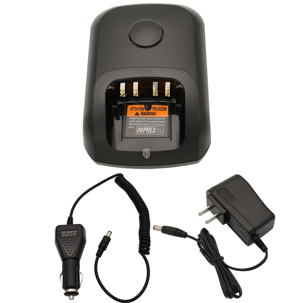 Desktop Charger DC 12V/24V Car Charger Compatible with Motorola XPR6350 XPR6380 XPR6550 XPR6580 XPR7350 XPR7380 XPR7550 XPR7580 XPR7350e XPR7380e XPR7550e XPR7580e XPR3300 XPR3500 XPR3300e XPR3500e