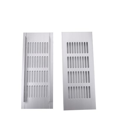 Aicosineg Sliver Aluminum Alloy Air Vents Small Rectangle Ventilation Grille Louvered Grill Covers Square Air Grilles Registers for Kitchen Sink Wardrobe Shoes Cabinet (2Pcs 7.87inx3.15in(L x W))