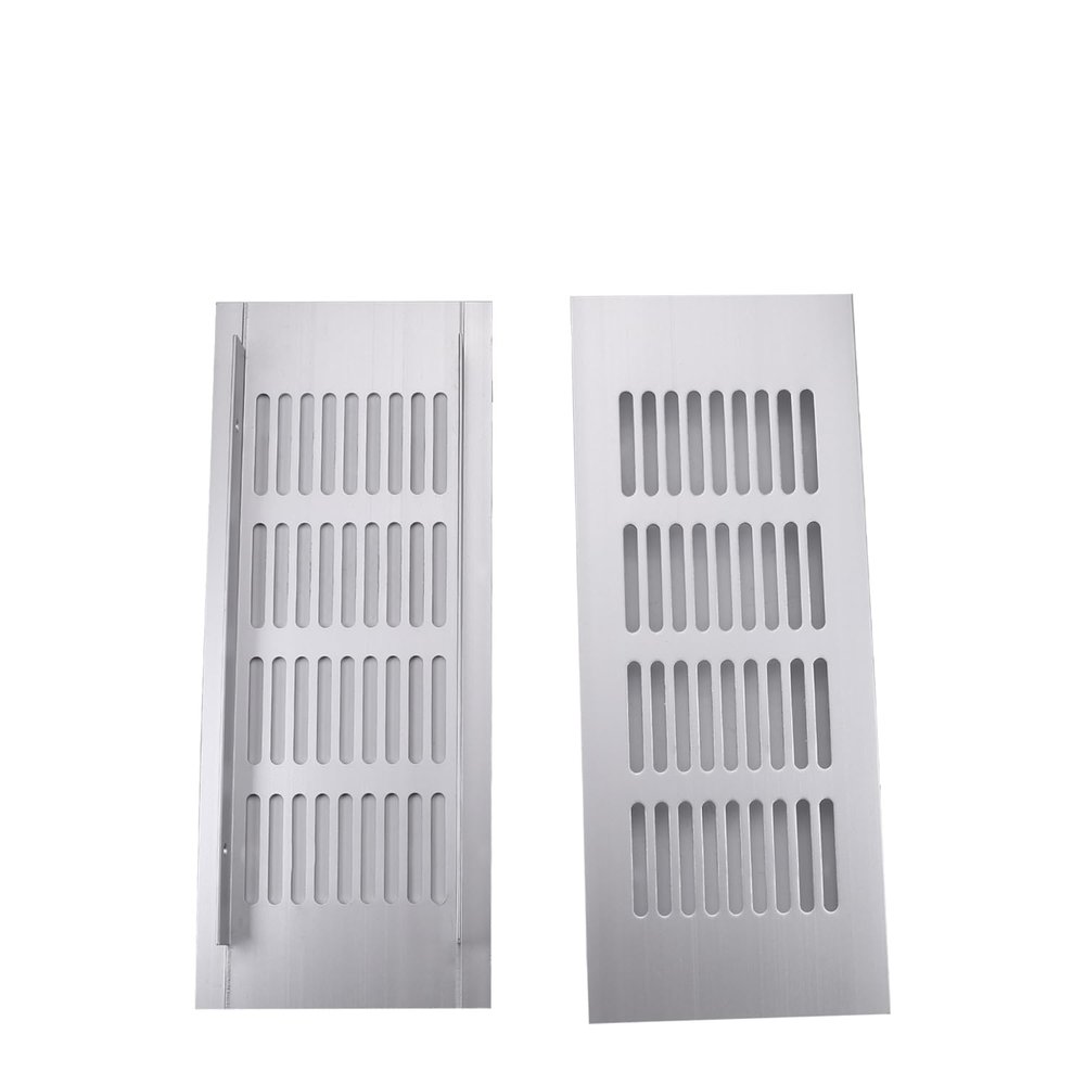 Aicosineg Sliver Aluminum Alloy Air Vents Small Rectangle Ventilation Grille Louvered Grill Covers Square Air Grilles Registers for Kitchen Sink Wardrobe Shoes Cabinet (2Pcs 7.87inx3.15in(L x W))