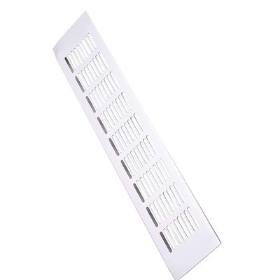 Aicosineg 2pcs Sliver Aluminum Alloy 15.75'' x 3.15'' (L x W) Air Vent Small Rectangle Ventilation Grille Louvered Grill Cover for Kitchen Sink Wardrobe Shoes Cabinet