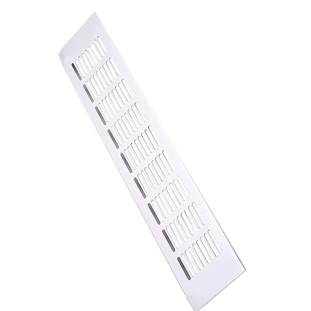 Aicosineg 2pcs Sliver Aluminum Alloy 15.75'' x 3.15'' (L x W) Air Vent Small Rectangle Ventilation Grille Louvered Grill Cover for Kitchen Sink Wardrobe Shoes Cabinet